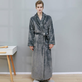 Male Fleece Lined Flannel Robe