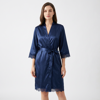 Navy Blue Silk Set