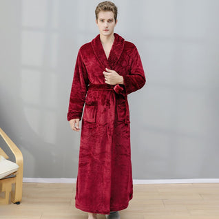 Male Fleece Lined Flannel Robe