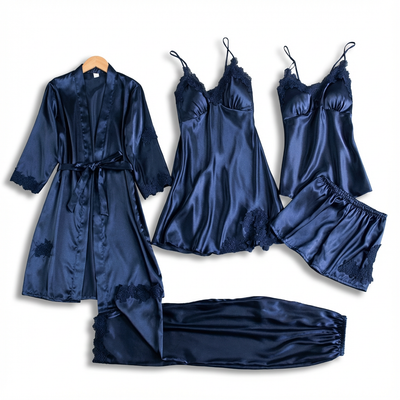 Navy Blue Silk Set