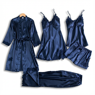 Navy Blue Silk Set