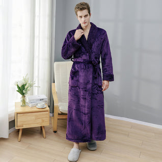 Male Fleece Lined Flannel Robe