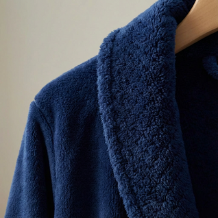 Male Fleece Lined Flannel Robe