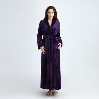 Woman Fleece Lined Flannel Robe
