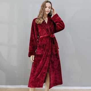 Woman Fleece Lined Flannel Robe