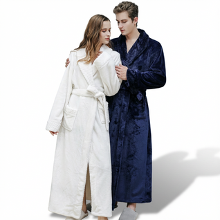Male Fleece Lined Flannel Robe