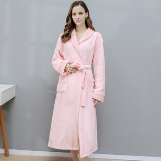 Woman Fleece Lined Flannel Robe