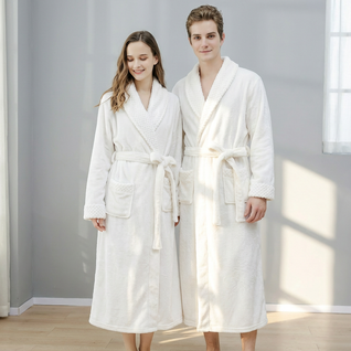 Male Fleece Lined Flannel Robe